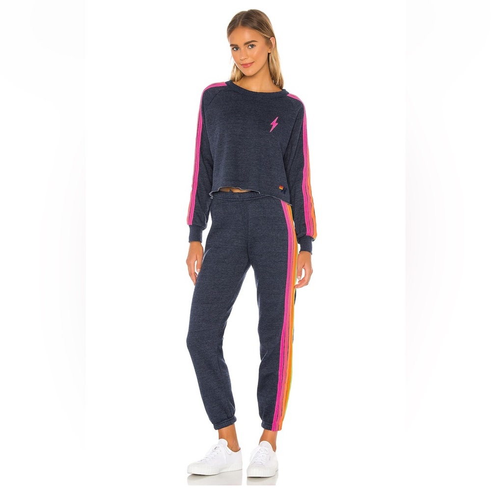 Aviator Nation Navy and Pink Track Set